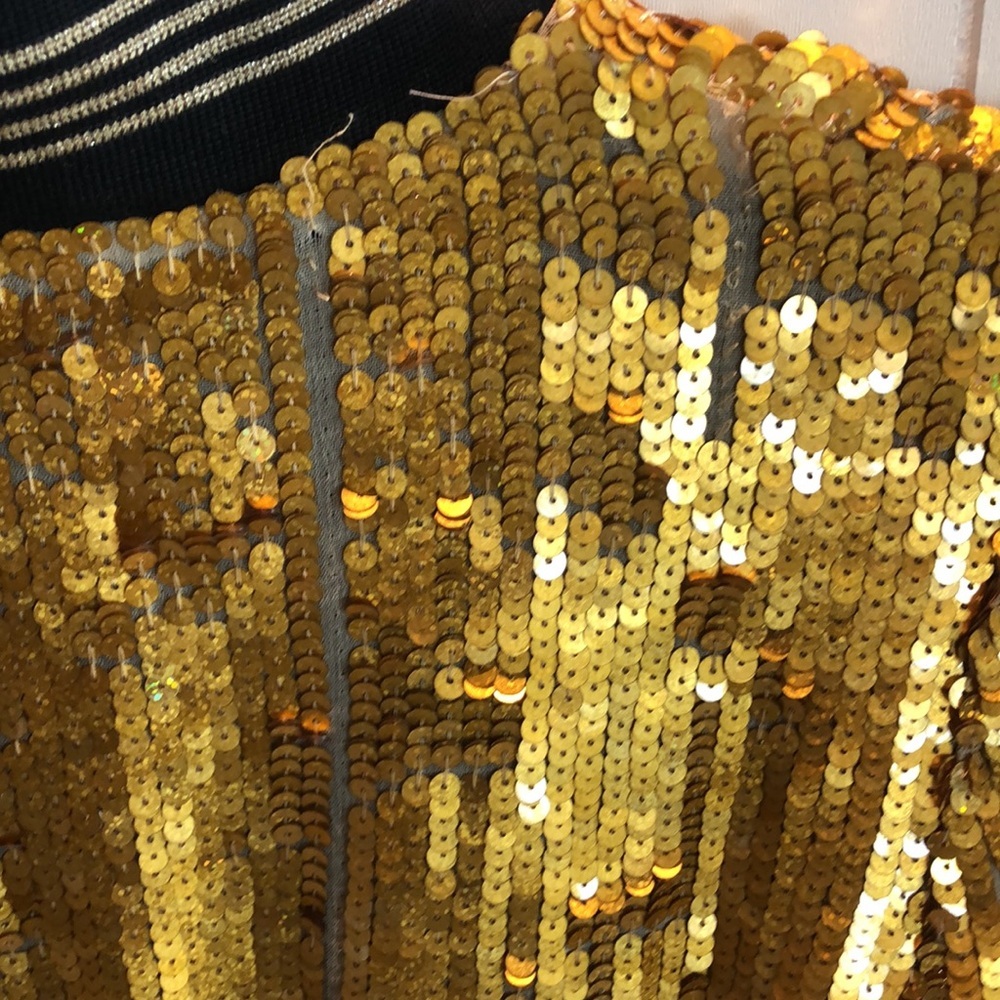 D&G Gold Sequin Bomber Jacket fun sparkly fully lined S - Picture 7 of 15